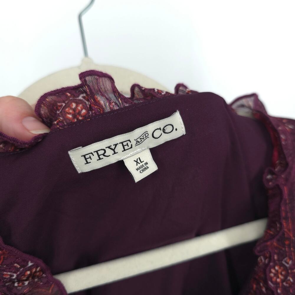 Frye and Co. Royal Plum Boho Long Sleeve Plus Size Dress Size XL NWT - Picture 14 of 14